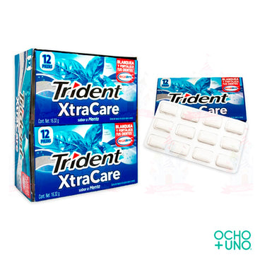 CHICLE TRIDENT XTRA CARE MENTA C/12 PZAS