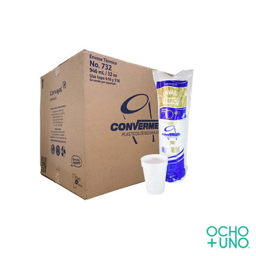 VASO TERMICO 732 CONVERMEX PARA 1 LITRO CARTON C/300 PZAS