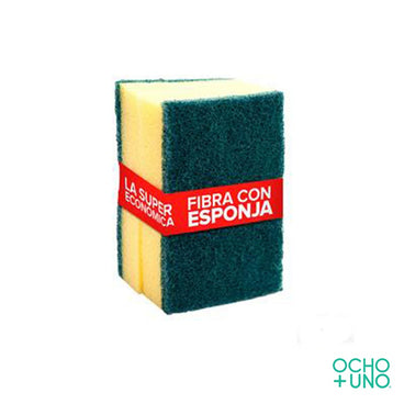 FIBRA ESPONJA AMARILLA Y VERDE