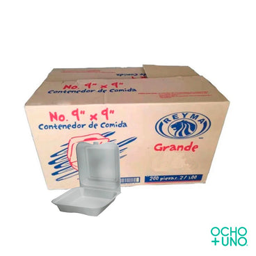 CONTENEDOR 9X9 LISO CARTON C/4 TIRAS DE 50 PZAS C/U