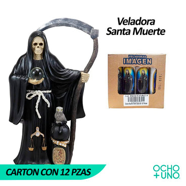 VELADORA SANTA MUERTE GRANDE CARTON C/12 PZAS