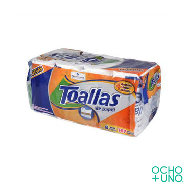 TOALLA PAPEL MEMBERS MARK 167 HOJAS CARTON C/8 ROLLOS