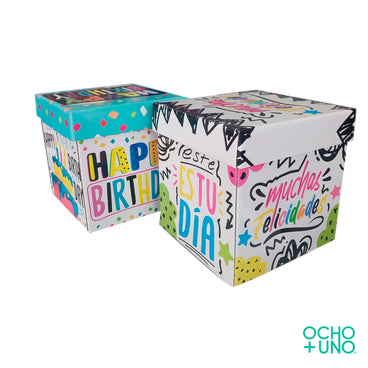 CAJA REGALO CHICA TEMAS GENERALES CUBO 20 X 20